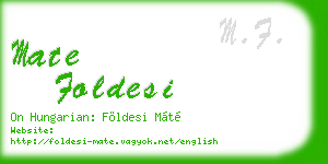 mate foldesi business card