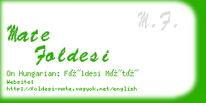 mate foldesi business card